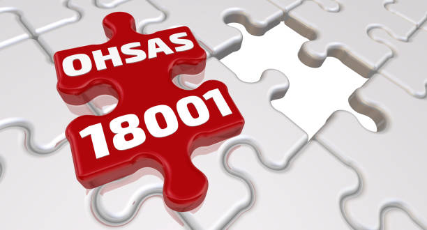 istock OHSAS 18001. The inscription on the missing element of the puzzle 1008515840