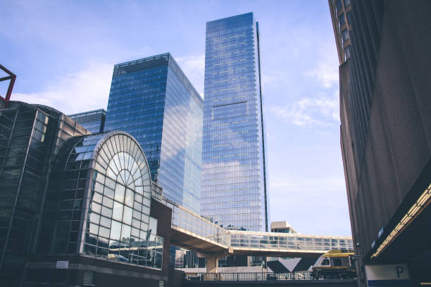 istock Modern city and a metro going through it on a sunny day 1008524208