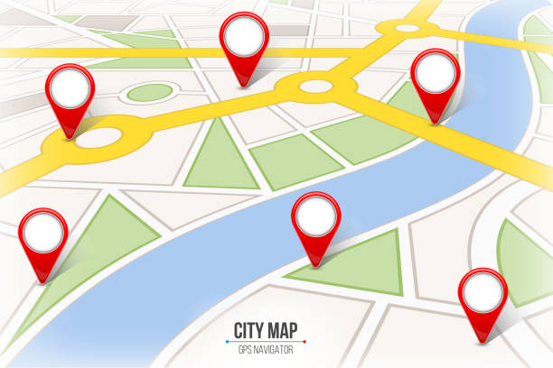 istock Creative vector illustration of map city. Street road infographic navigation with GPS pin markers and pointers. Art design. City route and infrastructure. Abstract concept graphic element 1008525098