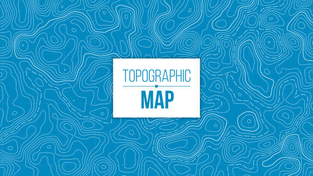 Creative vector illustration of topographic map. Art design contour background. Abstract concept graphic element and geography scheme. Mountain hiking trail grid, terrain path Creative vector illustration of topographic map. Art design contour background. Abstract concept graphic element and geography scheme. Mountain hiking trail grid, terrain path. hiking designs stock illustrations