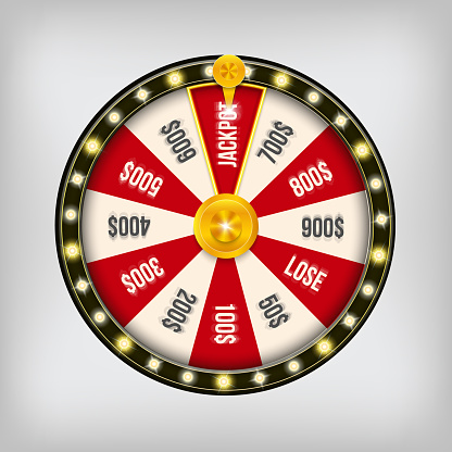 Creative vector illustration of 3d fortune spinning wheel. Lucky roulette win jackpot in casino art design. Abstract concept graphic gambling element.