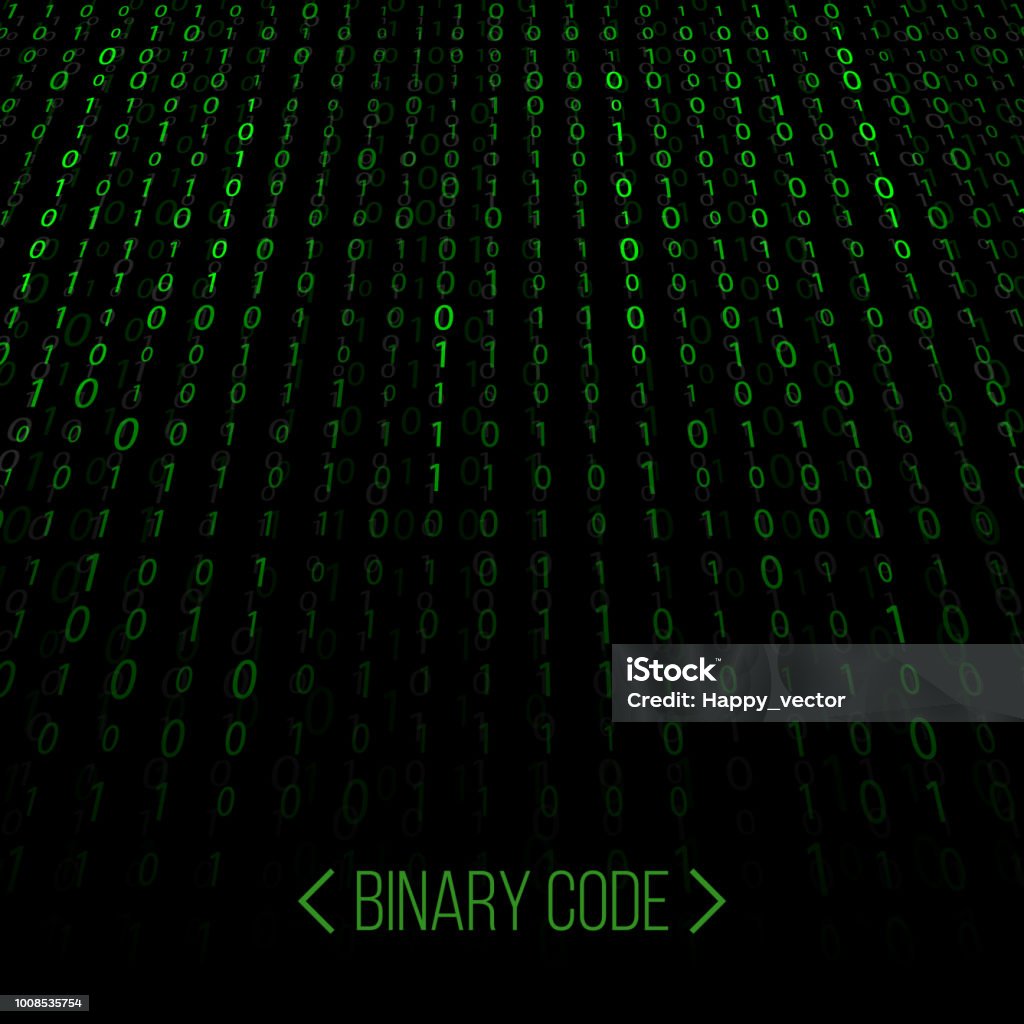 Creative Vector Illustration Of Stream Of Binary Code Computer Matrix ...