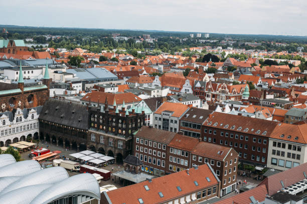 istock aerial view to Lubeck old town, Germany 1008540630