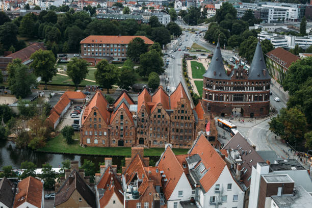istock aerial view to Lubeck old town, Germany 1008540718