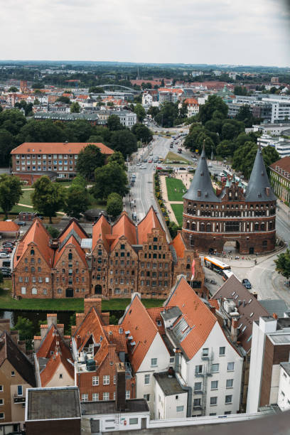 istock aerial view to Lubeck old town, Germany 1008540800