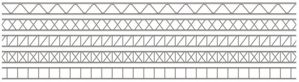 創造的なベクトル図鋼トラス桁のクローム パイプ透明な背景に分離されました。ビルボードのアート デザイン水平金属建設構造。抽象的な概念グラフィック要素 - industry business street steel点のイラスト素材／クリップアート素材／マンガ素材／アイコン素材