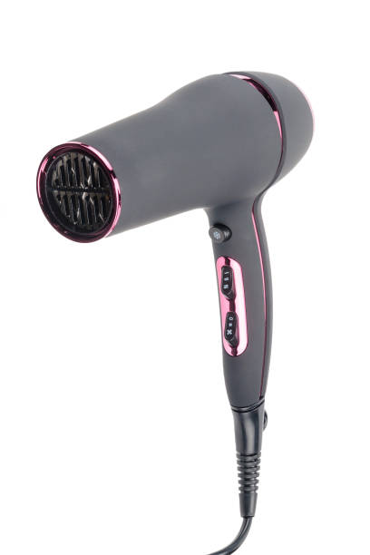 istock Grey mat hair dryer isolated on the white background 1008566446