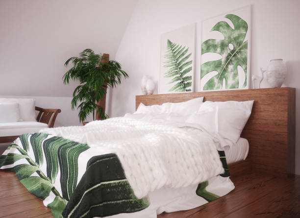 istock Green vintage bedroom interior 1008574474