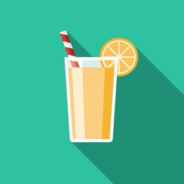 ilustraciones, imágenes clip art, dibujos animados e iconos de stock de limonada diseño plano viajes & vacaciones icono - straw