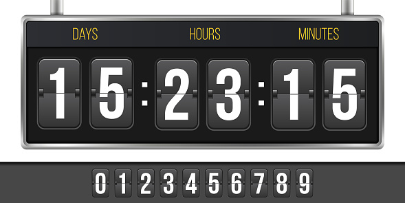 Clock Timer Landscape Creative Vector Illustration Of Digital Clock Timer Isolated On ...
