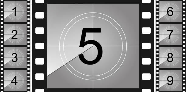istock Creative vector illustration of countdown frame. Art design. Old film movie timer count. Vintage retro cinema. Abstract concept graphic element. Universal leader. Number one - 1 1008592138
