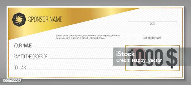 Creative Vector Illustration Of Payment Event Winning Check Isolated On Background Art Design Empty Blank Mockup Abstract Concept Graphic Lottery Element Stock Illustration - Download Image Now