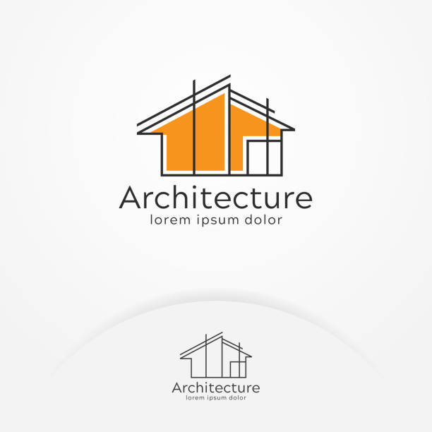 illustrations, cliparts, dessins animés et icônes de création de logo d’architecture - contemporary building exterior built structure house