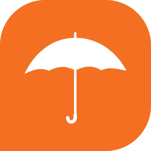 Vector illustration of Orange Umbrella Icon