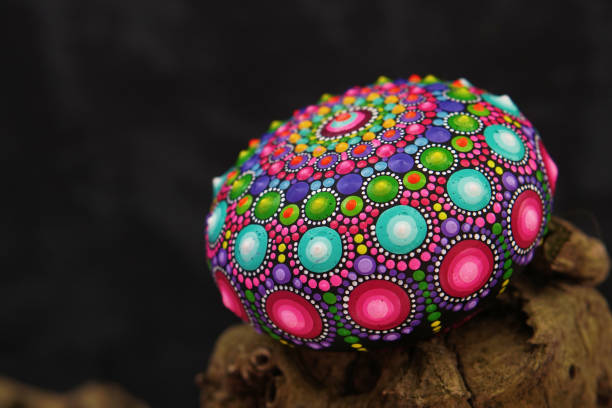 istock Beautiful hand painted mandala rock 1008617494