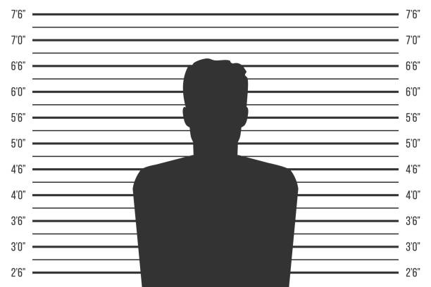 Creative vector illustration of police lineup, mugshot template with a table isolated on transparent background. Art design silhouette of anonymous. Abstract concept graphic element Creative vector illustration of police lineup, mugshot template with a table isolated on transparent background. Art design silhouette of anonymous. Abstract concept graphic element. silhouette of a wanted posters stock illustrations
