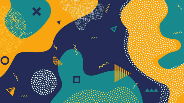 Creative vector illustration Creative vector illustration of children cartoon color splash background. Art design trendy 80s-90s style. Geometric line shape pattern. Abstract concept graphic playground banner element. hipster background stock illustrations