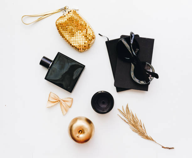 istock modern woman accessories collage.  Flat lay, top view 1008645790