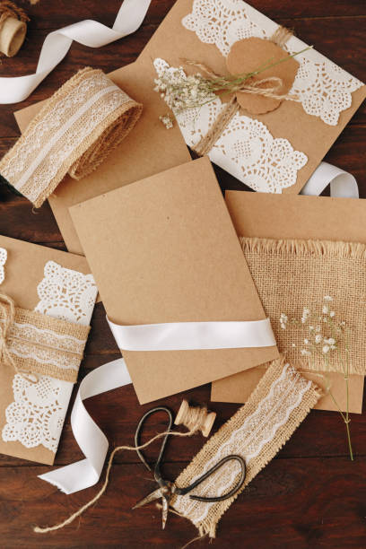 istock How to make card. craft items and tools for handmade invitation cart. Diy concept, mock up greetings card 1008646032