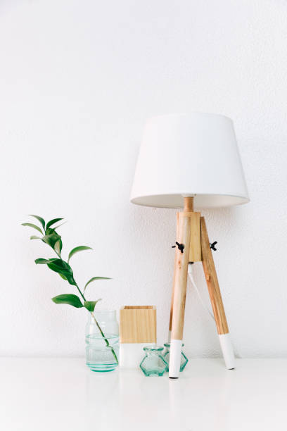 istock Hipster Scandinavian style room interior. Nordic lamp with Simple decor objects, minimalist white interior 1008646940