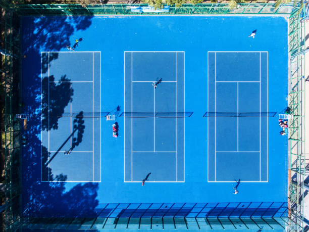 istock Tennis courts aerial view 1008650740