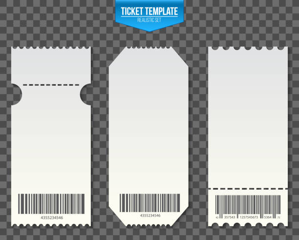 illustrazioni stock, clip art, cartoni animati e icone di tendenza di illustrazione vettoriale creativa del modello di ticket vuoto impostato isolato su sfondo trasparente. art design teatro vuoto, aereo aereo, cinema, treno, circo, sport, coupon di invito calcio - ticket stub circus ticket counter label