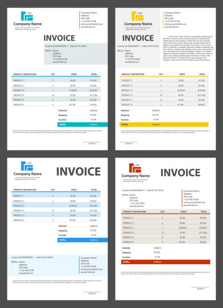 Creative vector illustration of invoice form template for your billing isolated on transparent background. Customizable business company art design. Abstract concept graphic order description element Creative vector illustration of invoice form template for your billing isolated on transparent background. Customizable business company art design. Abstract concept graphic order description element. accounting drawings stock illustrations