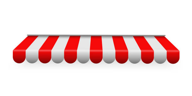 istock Creative vector illustration of colored striped awnings set for shop, restaurants and market store in different forms isolated on transparent background. Art design. Abstract concept graphic element 1008672508