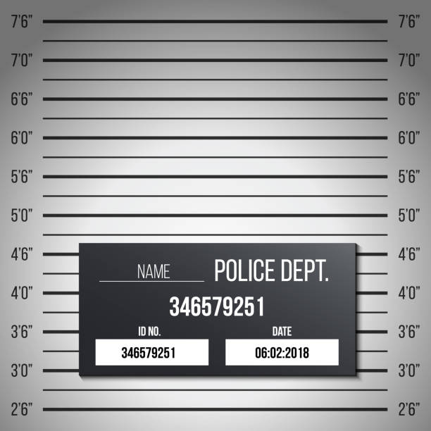 Creative vector illustration of police lineup, mugshot template with a table isolated on transparent background. Art design silhouette of anonymous. Abstract concept graphic element Creative vector illustration of police lineup, mugshot template with a table isolated on transparent background. Art design silhouette of anonymous. Abstract concept graphic element. prisoner photos stock illustrations