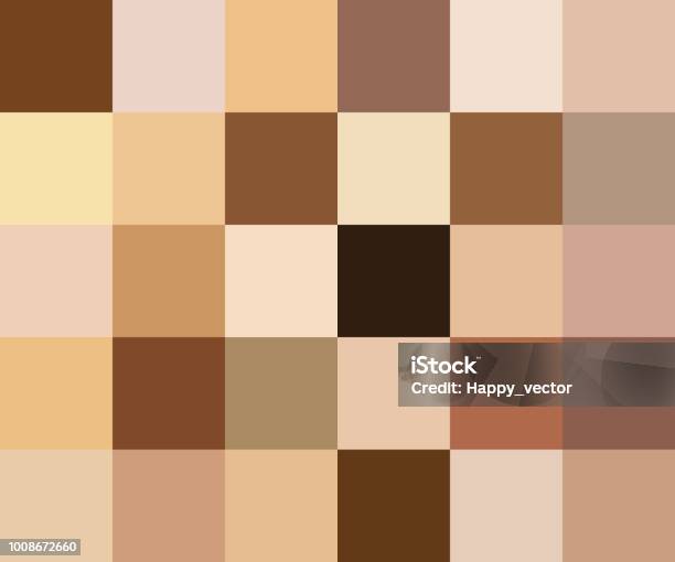 Creative Vector Illustration Of Human Skin Tone Color Palette Set Isolated On Transparent Background Art Design Abstract Concept Person Face Body Complexion Graphic Element For Cosmetics Stock Illustration - Download Image Now