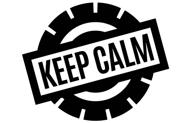 Keep Calm typographic stamp Keep Calm typographic stamp. Typographic sign, badge or icon. keeping cool stock illustrations