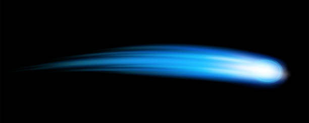 творческая векторная иллюстрация летающего космического метеора, планетоида, кометы, огненного шара, изолированного на прозрачном фоне. о� - meteor fireball asteroid comet stock illustrations