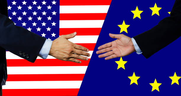 istock A business man shake each other hand,USA and EU 1008681540