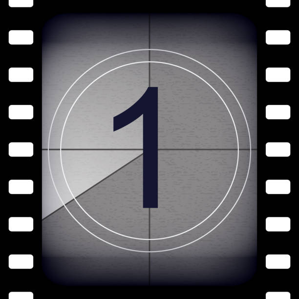 istock Creative vector illustration of countdown frame. Art design. Old film movie timer count. Vintage retro cinema. Abstract concept graphic element. Universal leader. Number one - 1 1008700222