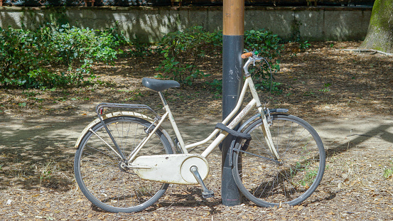 Vintage bike in the Parco delle cascine in Florence, Italy.