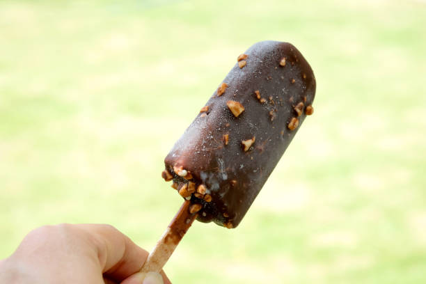 istock Cream Ice Cream Chocolate Green Background 1008732184