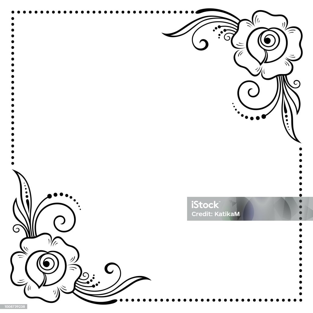 Ilustración de Marco Decorativo De Flores En Estilo Mehndi En Temas Orientales Patrón Tradicional Indio Para Los Dibujos De Henna Tatuajes Y Diseño De Cubiertas De Libros Cuadernos Estuches y más Vectores Ilustración de Marco Decorativo De Flores En Estilo Mehndi En Temas Orientales Patrón Tradicional Indio Para Los Dibujos De Henna Tatuajes Y Diseño De Cubiertas De Libros Cuadernos Estuches y más Vectores