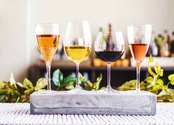 istock Wine tasting theme with various glasses of wine 1008755802