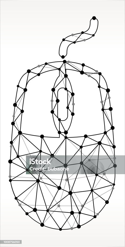 Computer Mouse Triangle Node Black And White Pattern Stock Illustration ...