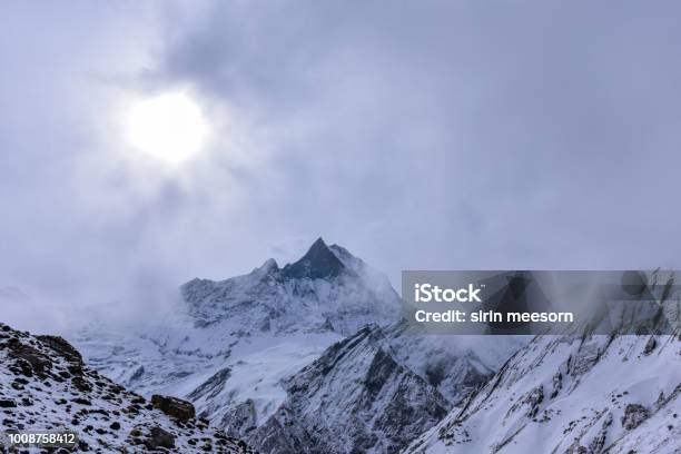View Of Muchapurchhare Base Campnepalhimalayas Mountain Range Stock Photo - Download Image Now
