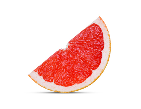 sliced grapefruit isolated on white background