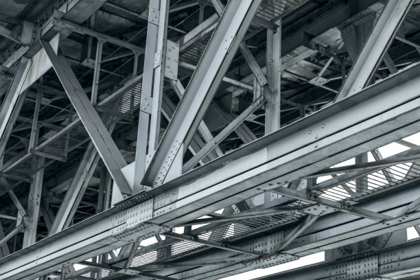istock framework detail of metal railroad bridge. bottom view 1008783568
