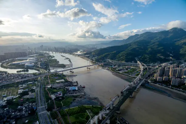 Aerial photography of Fuzhou Lancang River Basin, China