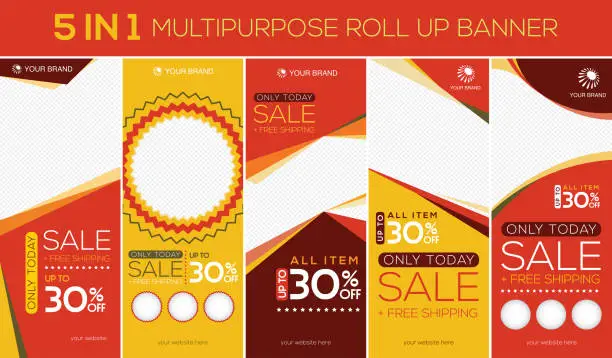 Vector illustration of multipurpose roll up banner