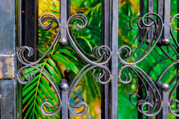 istock Wrought iron grill doors in the park. 1008799970
