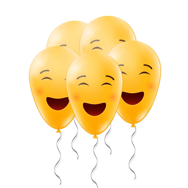istock Creative vector illustration of realistic smiling balloons face isolated on background. Inspirational quote art design. Positive mood text - have a nice day. Abstract concept graphic emoji element 1008819264