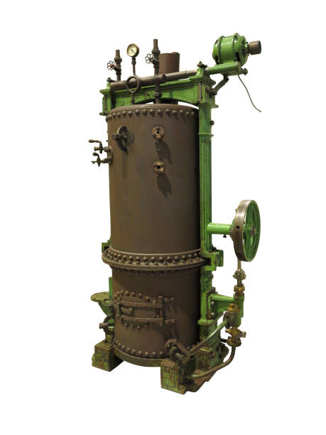 istock Big old rusty cast-iron industrial boiler heater for home isolated on white 1008825564