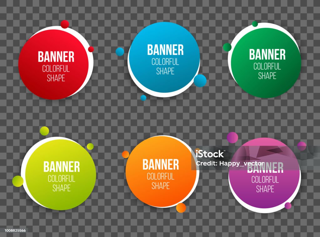 Color Boxes Text Wrapping Creative Vector Illustration Of Colorful Circle Text Boxes Set Isolated ...