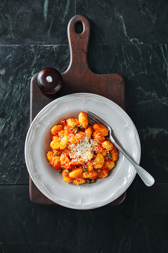 Gnocchi with tomato and basil sauce