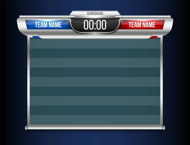Creative vector illustration digital scoreboard broadcast graphic isolated on transparent background. Art design lower thirds template. Abstract concept soccer, football, basketball, futsal element Creative vector illustration digital scoreboard broadcast graphic isolated on transparent background. Art design lower thirds template. Abstract concept soccer, football, basketball, futsal element. power play hockey stock illustrations
